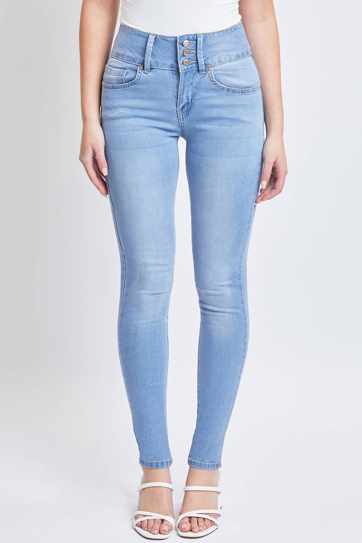 Junior 3 Button High-Rise Skinny Jeans / NWBLE S02