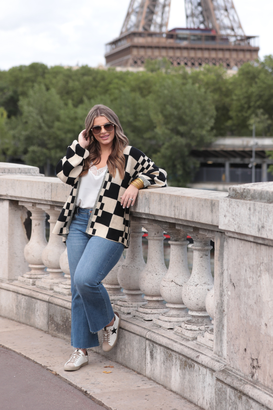 Check You Later Oversized Cardigan - Tan/Black