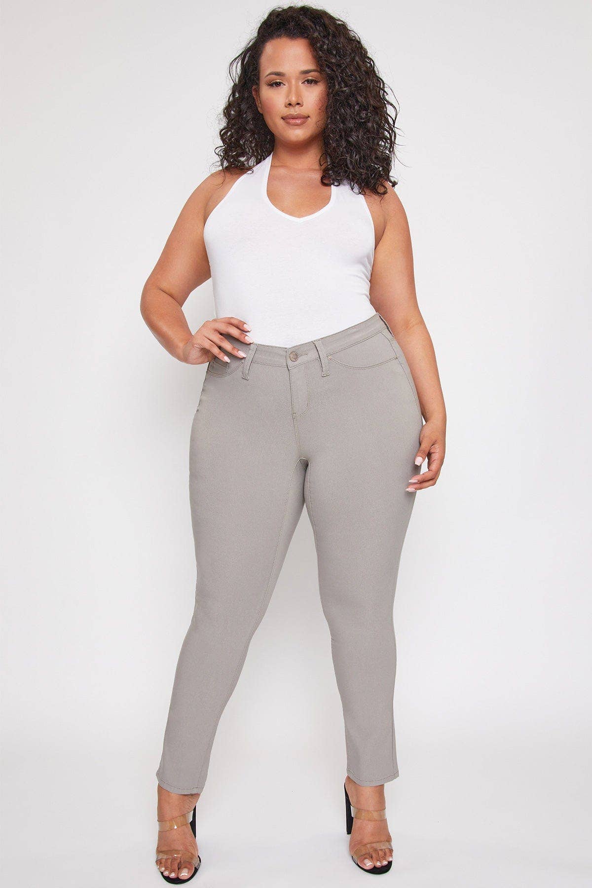 Junior Plus Size Hyperstretch Skinny Jean: SMOKE