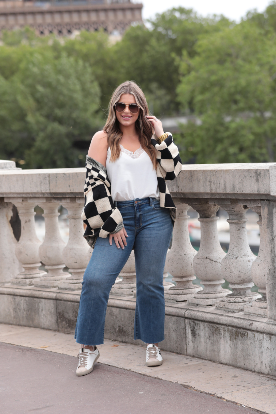 Check You Later Oversized Cardigan - Tan/Black