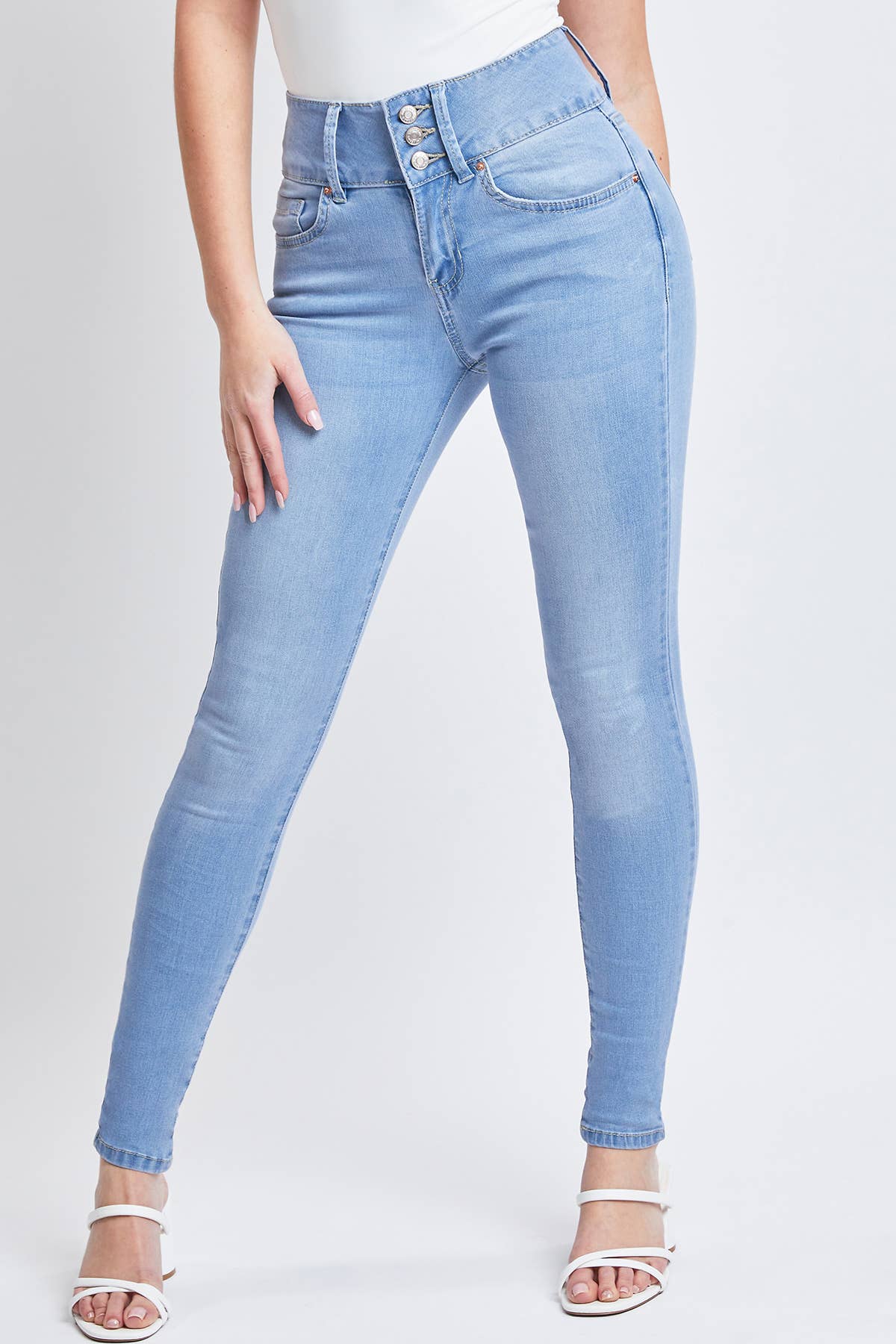 Junior 3 Button High-Rise Skinny Jeans / NWBLE S02