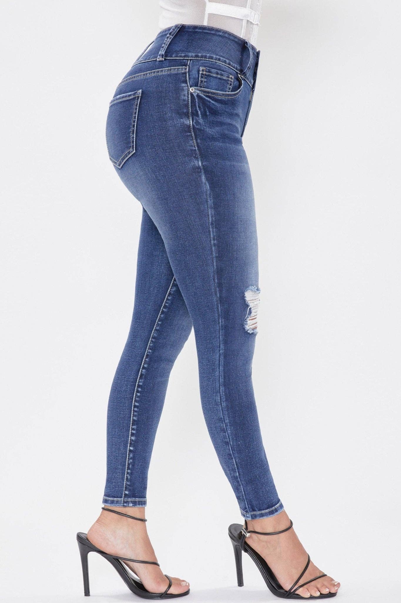 Junior 3 Button High-Rise Skinny Jeans / NWBLE S02