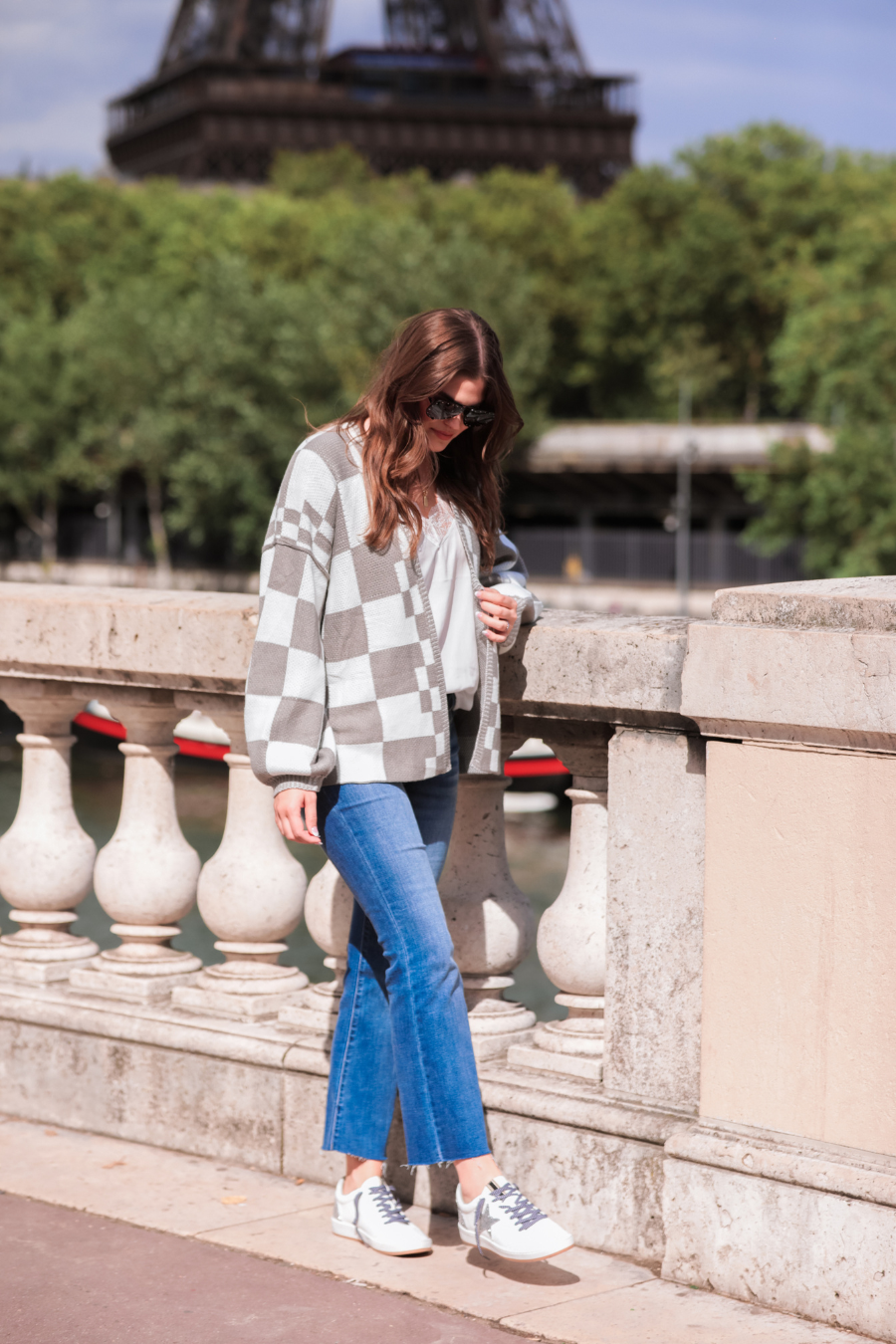 Check You Later Oversized Cardigan - Tan/Black