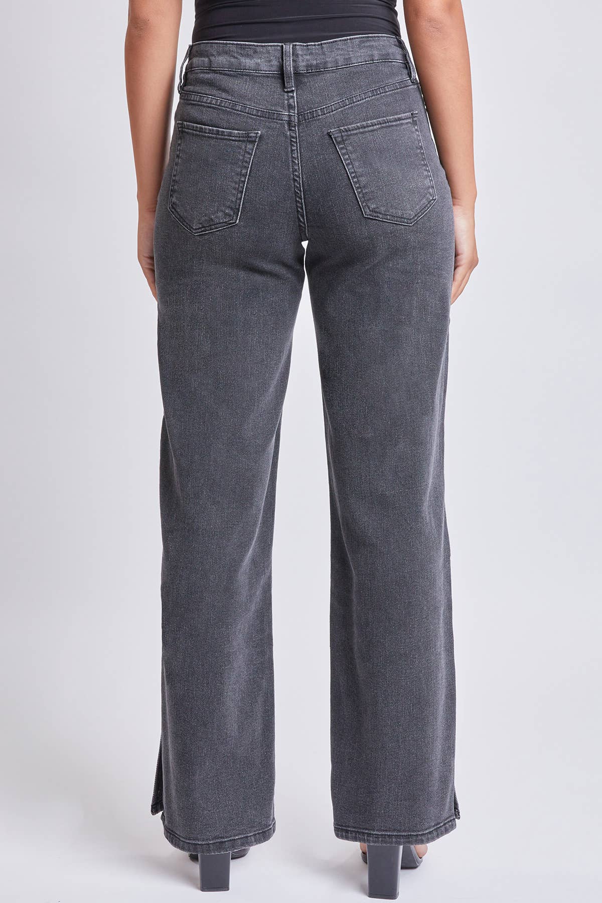 Junior Dream High-Rise 90s Straight Side-Slit Jean / Black