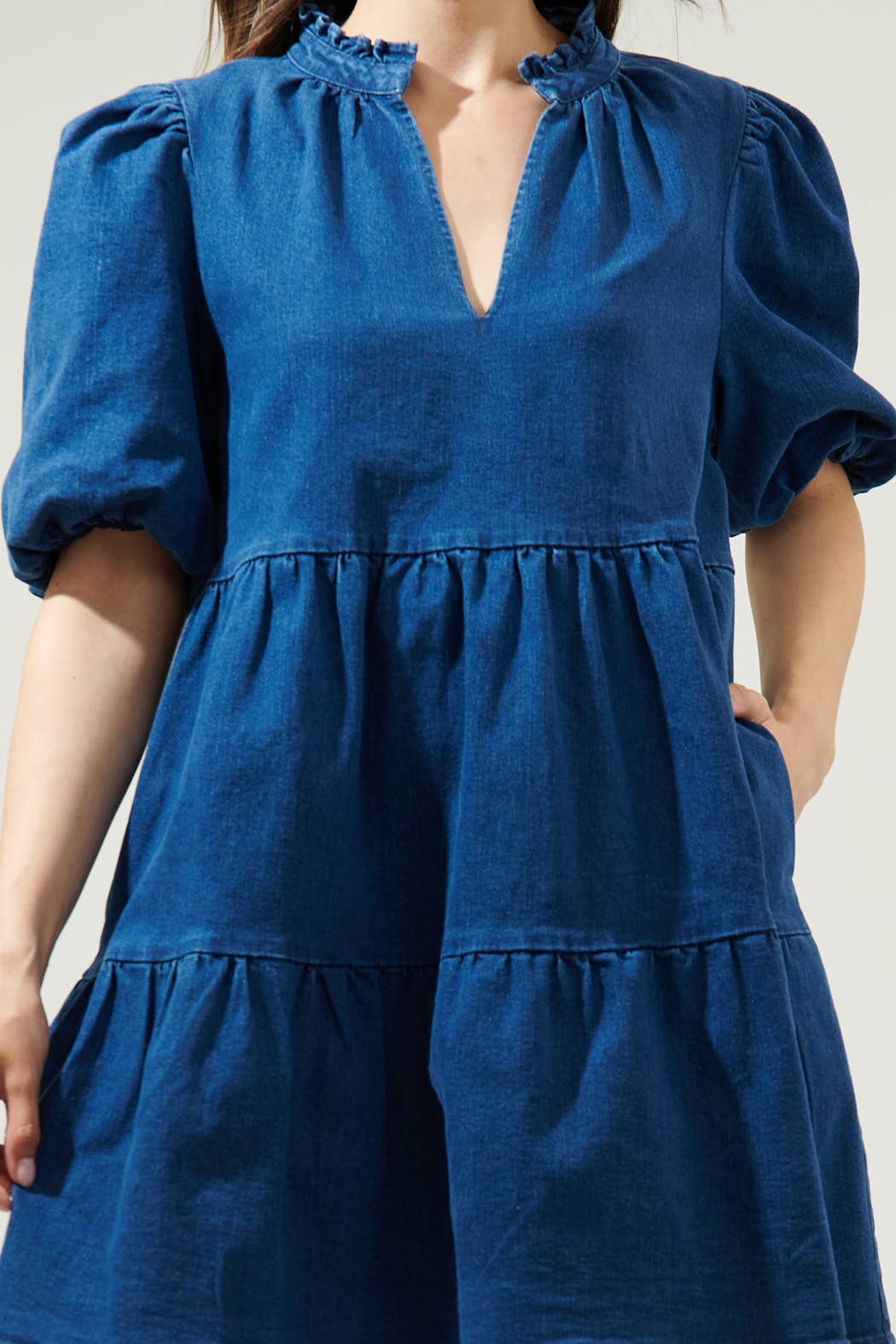 Aura Jacey Babydoll Mini Dress / BLUE