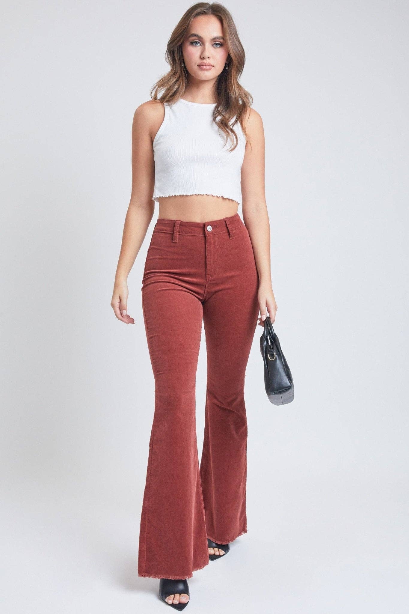 Junior Chloe Tube Corduroy Flare Jean: SUMMER OLIVE