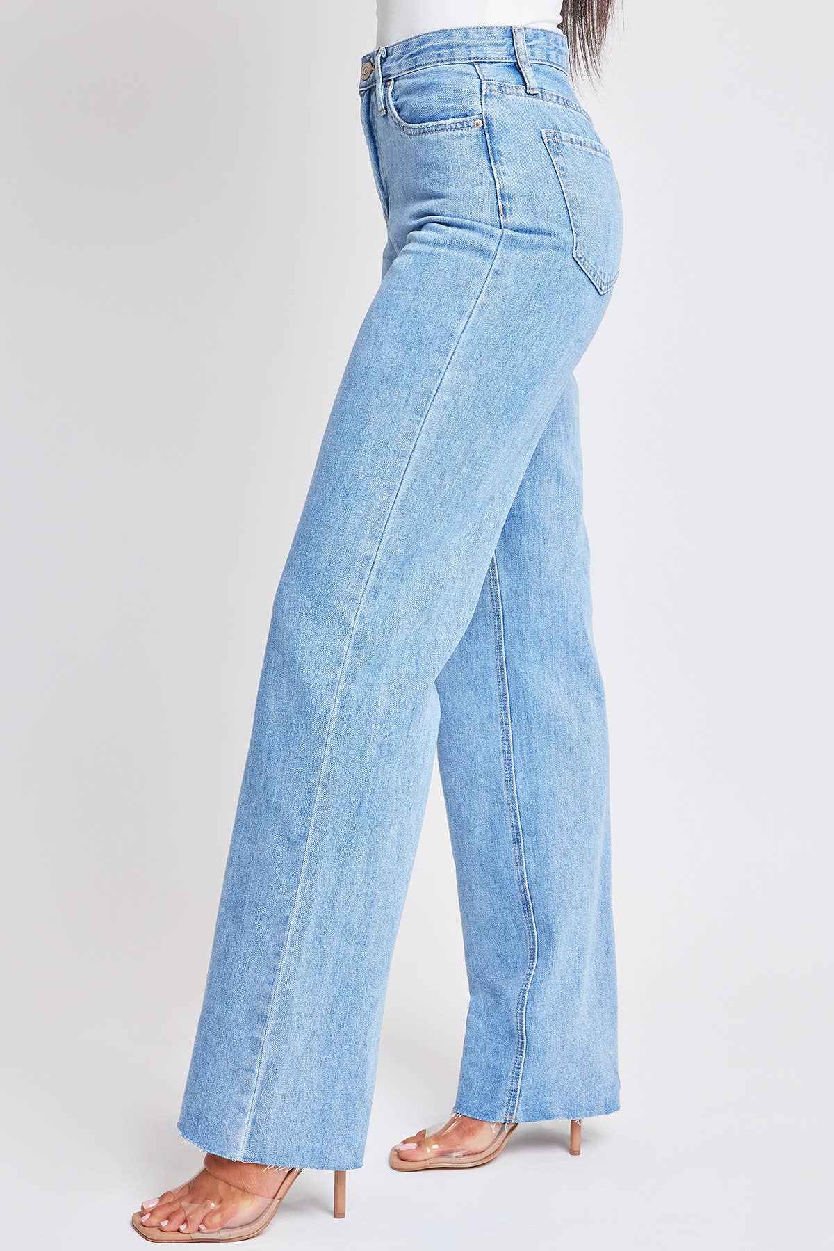 YMI - Junior High Rise Wide Leg With Raw Hem