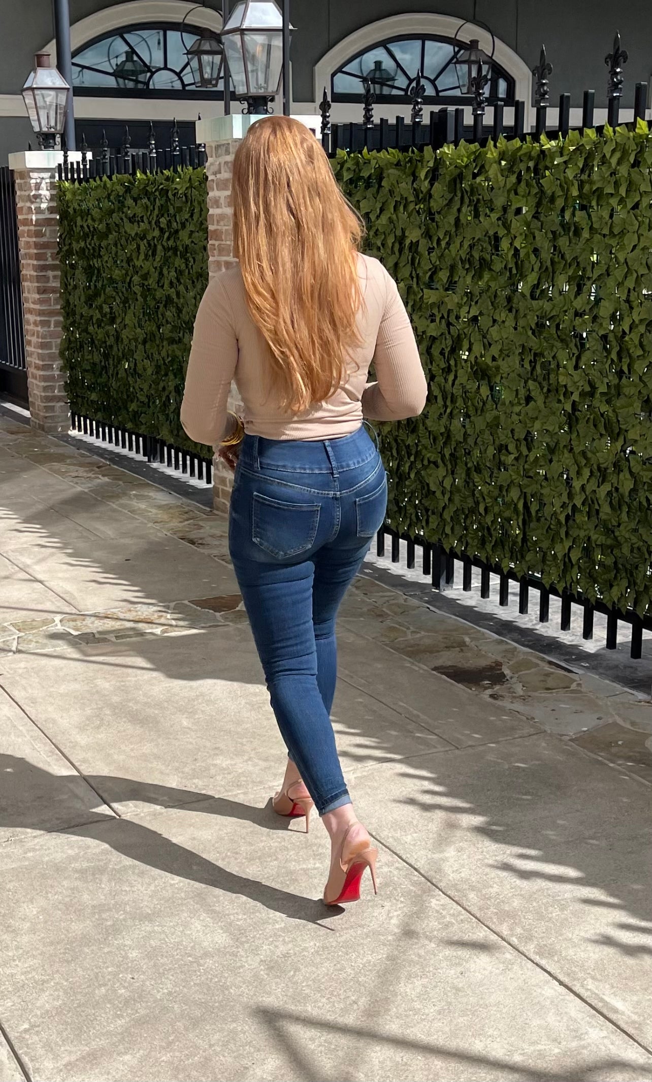 Junior 3 Button High-Rise Skinny Jeans / DKBLU RIP&TEAR S1861