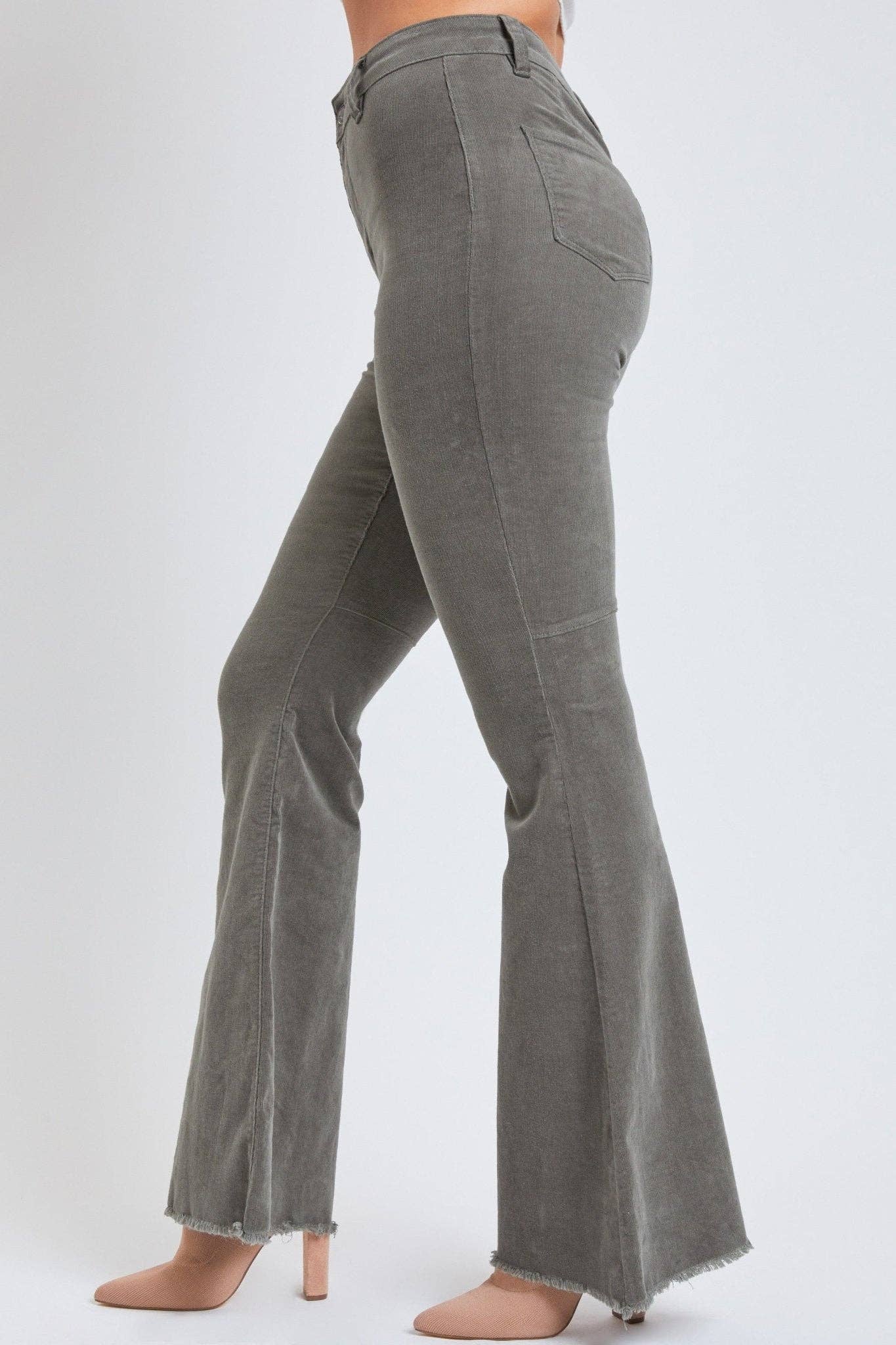 Junior Chloe Tube Corduroy Flare Jean: SUMMER OLIVE