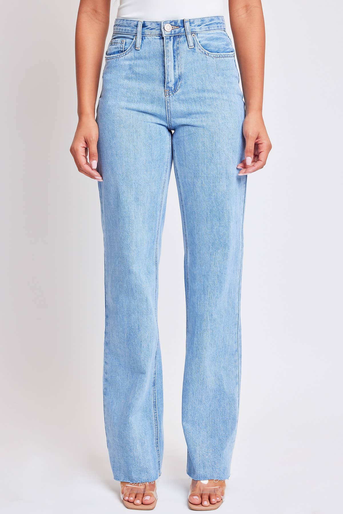 YMI - Junior High Rise Wide Leg With Raw Hem