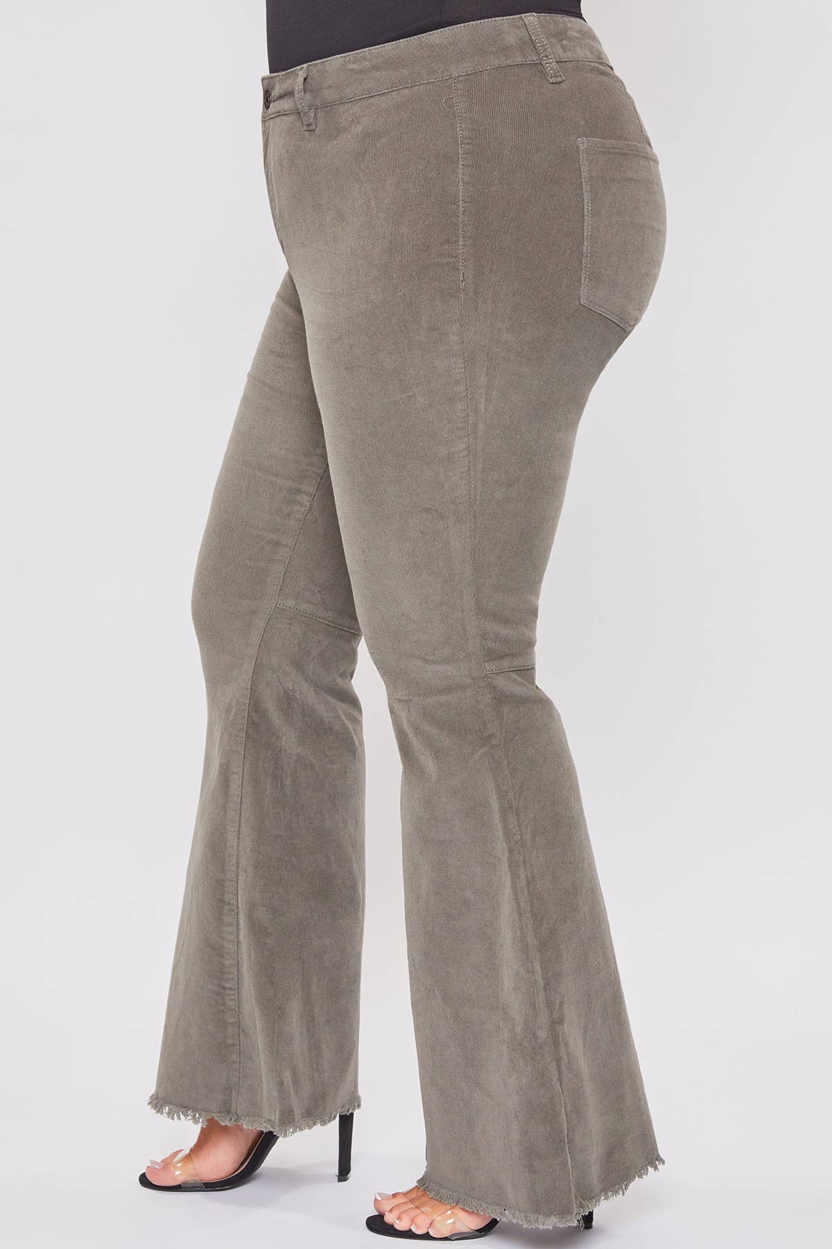 Junior Plus Size Chloe Tube Corduroy Flare Jean / SUMMER OLIVE