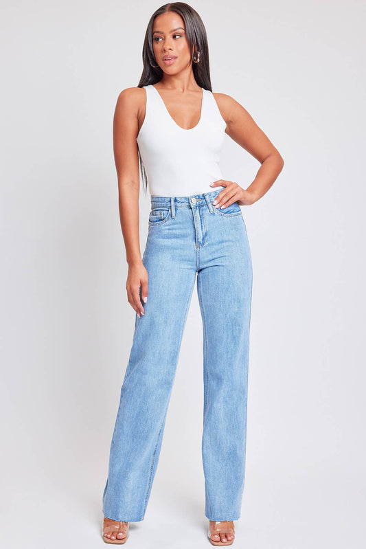 YMI - Junior High Rise Wide Leg With Raw Hem